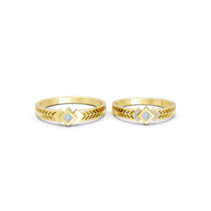 Personalized Gold Couple Ring – A128