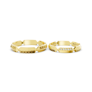 Handcrafted Gold Couple Ring – A166