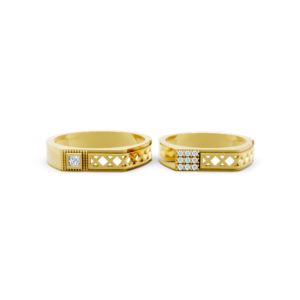 Handcrafted Gold Couple Ring – A189