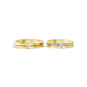 Custom Gold His and Hers Ring – A195