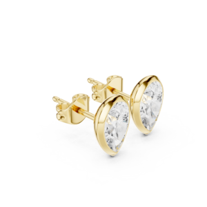 Slant Bezel Pear Cut Diamond Earrings
