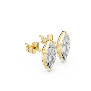 Slant Bezel Marquise Cut Diamond Earrings