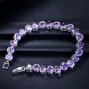 Elegant Round Purple Amethyst Charm Bracelet